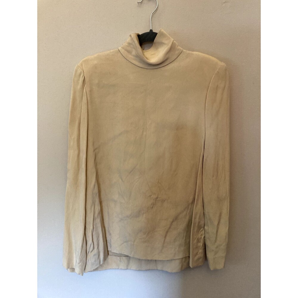Tan Turtle Neck Long Sleeve Top - size L